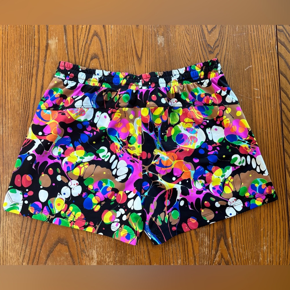 Fabletics Multicolor Splash Athletic Shorts - Black Base - Picture 4 of 5
